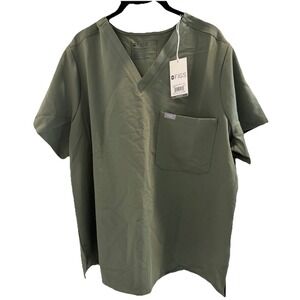 NWT Figs  Catarina one pocket scrub top 2XL Army Khaki Green Medical Workwear